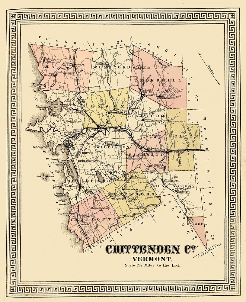 Chittenden Vermont - Beers 1878 art print by Beers for $57.95 CAD