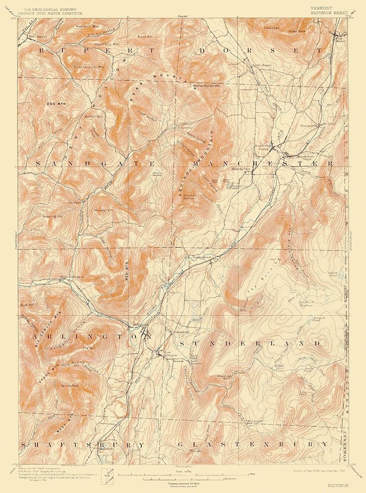Equinox Vermont Quad - USGS 1900 art print by USGS for $57.95 CAD