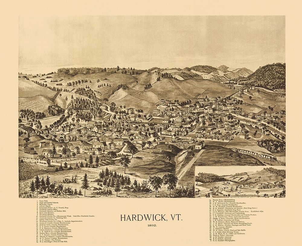 Hardwick Vermont - Norris 1892 art print by Norris for $57.95 CAD