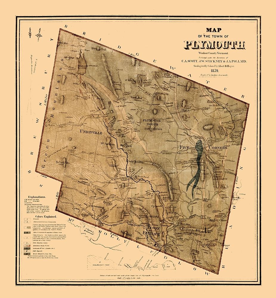 Plymouth Vermont - Hager 1859 art print by Hager for $57.95 CAD