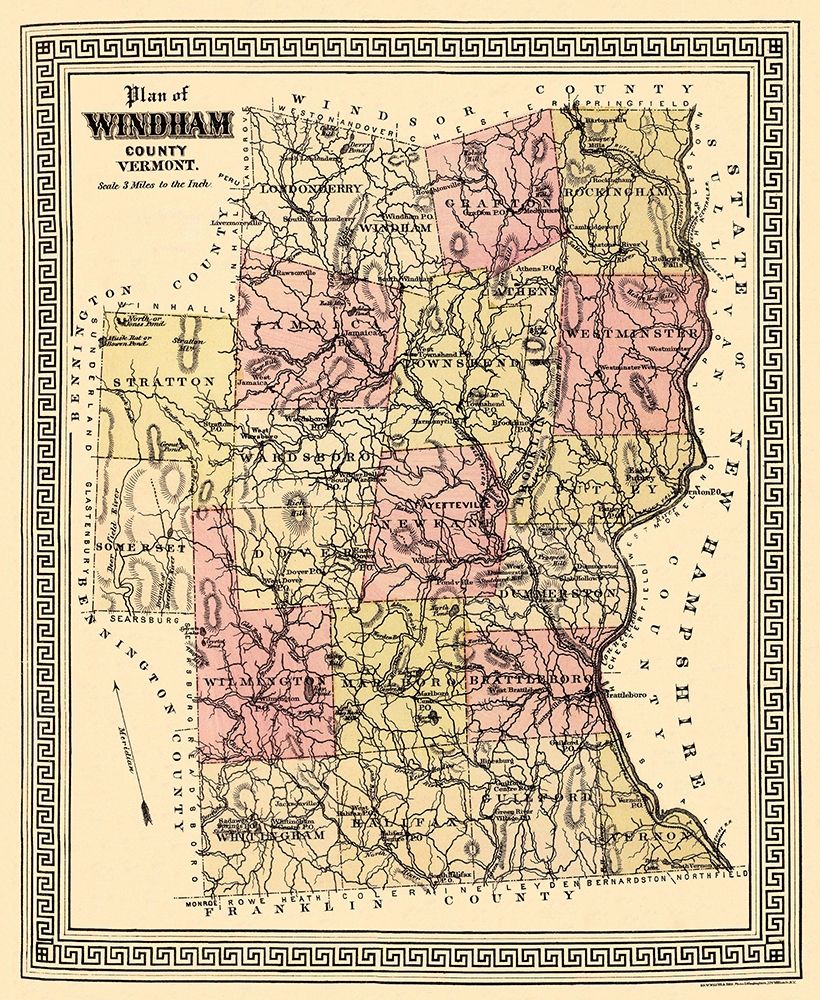 Windham Vermont - Beers 1876 art print by Beers for $57.95 CAD