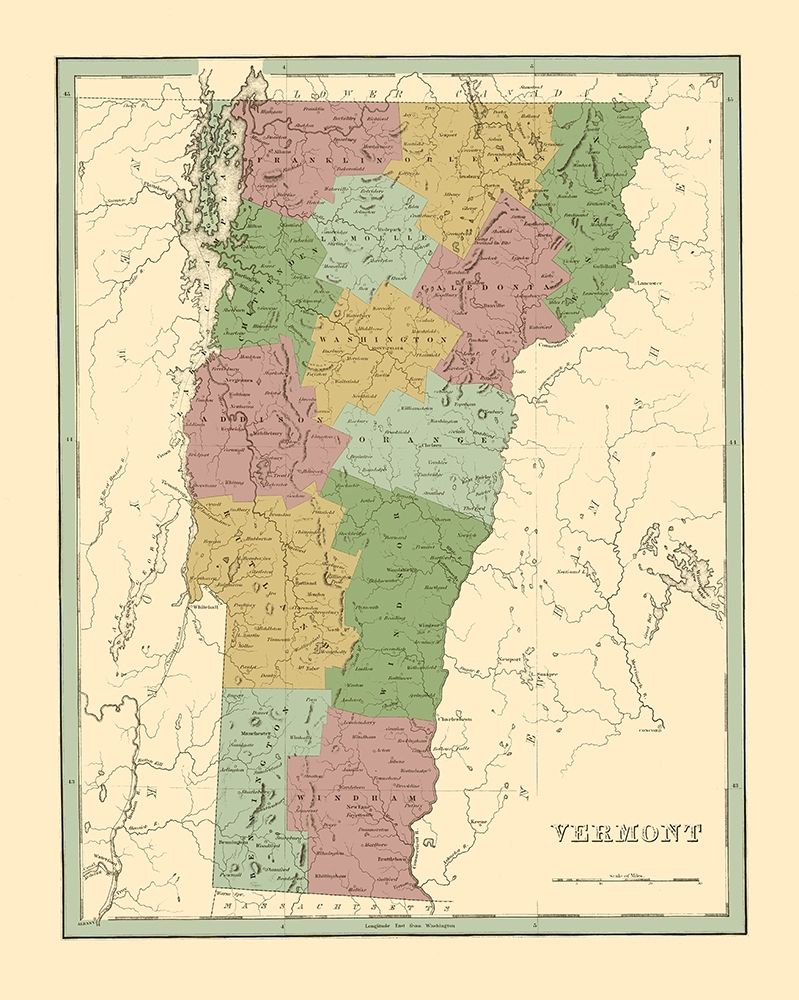 Vermont - Bradford 1838 art print by Bradford for $57.95 CAD