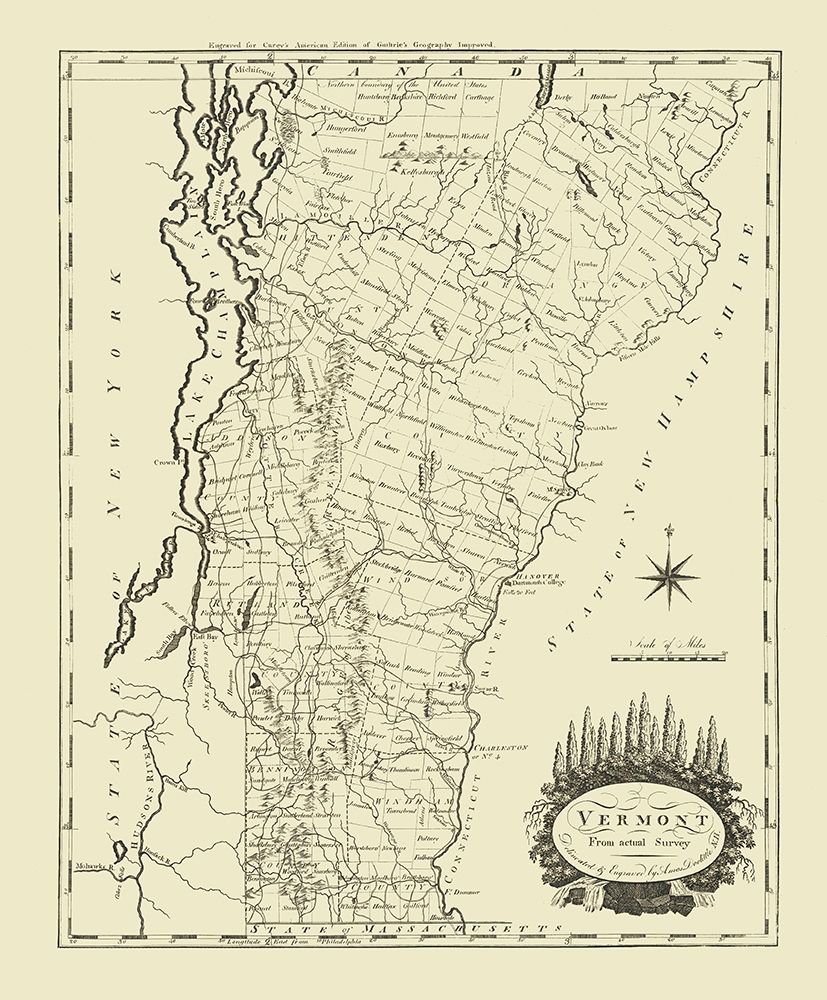 Vermont - Carey 1795 art print by Carey for $57.95 CAD