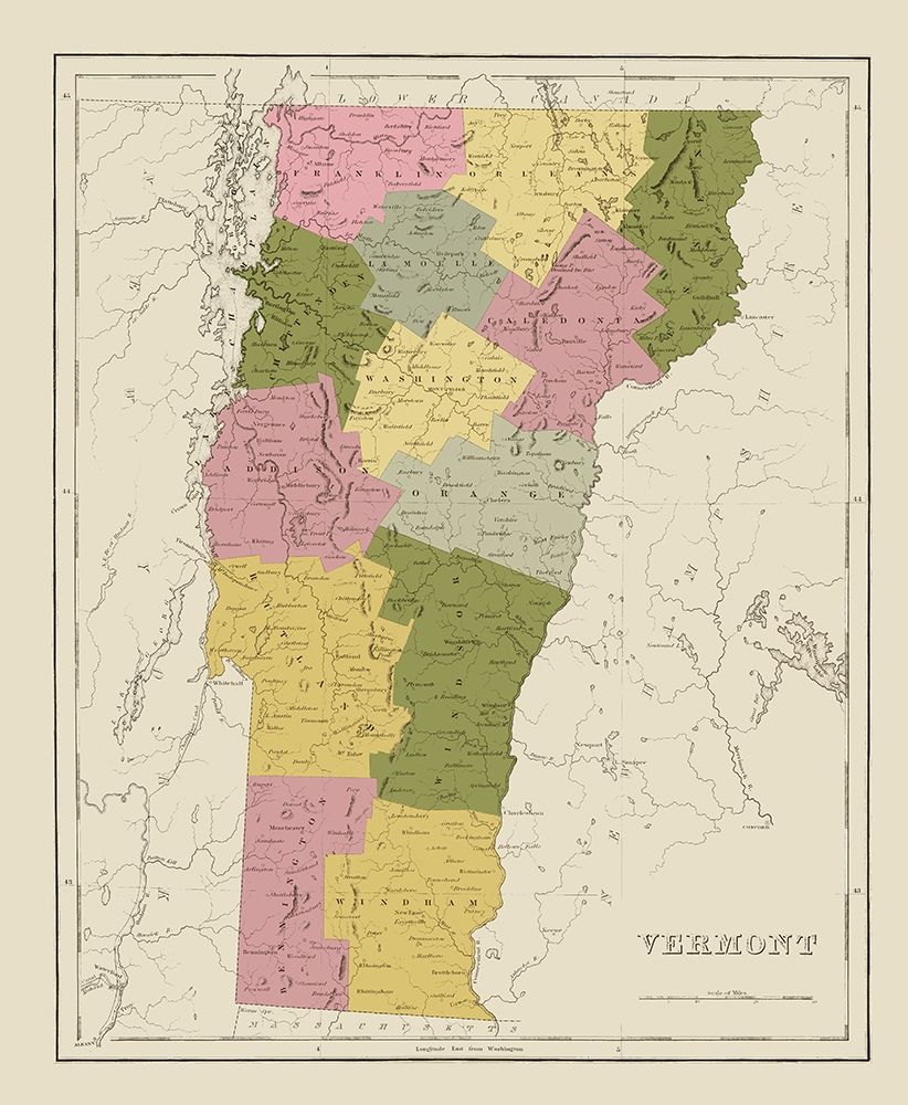 Vermont - Bradford 1838 art print by Bradford for $57.95 CAD