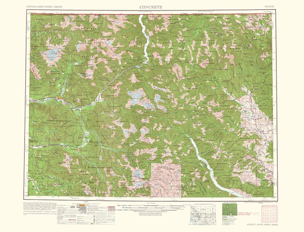 Concrete Washington Quad - USGS 1962 art print by USGS for $57.95 CAD