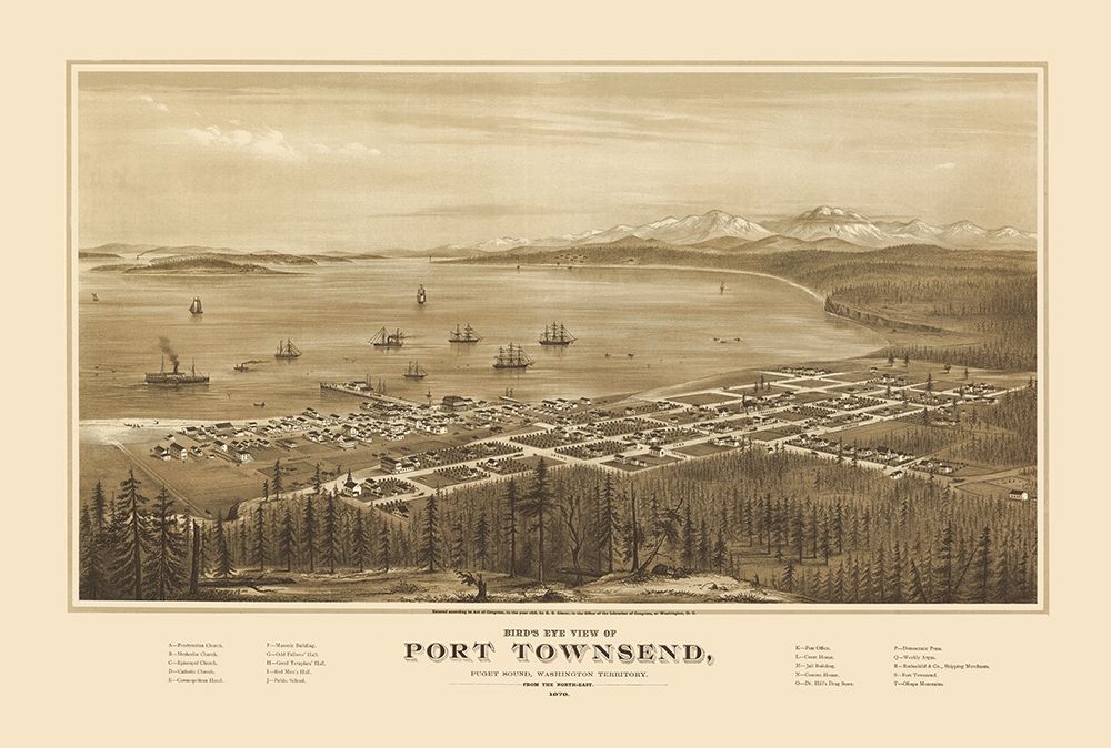 Port Townsend Washington - Glover 1878 art print by Glover for $57.95 CAD