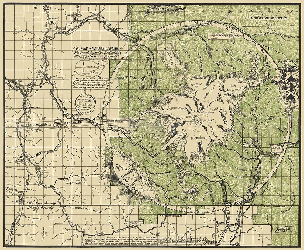 Mount Baker Washington - Easton 1912 art print by Easton for $57.95 CAD
