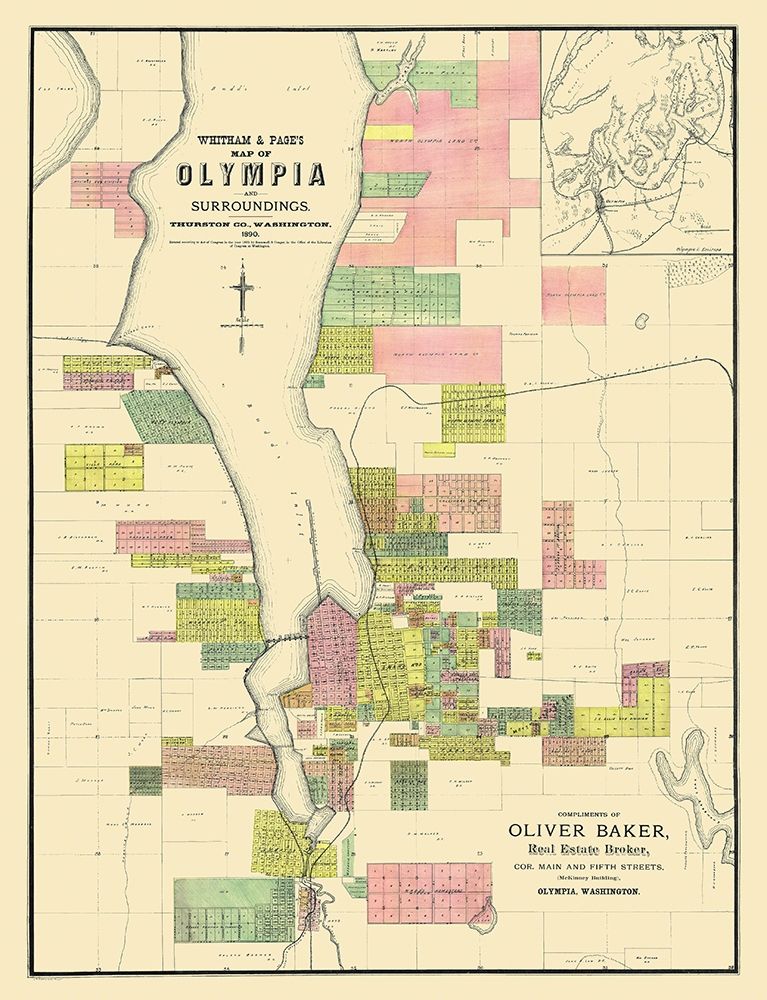 Olympia Washington Landowner - Whitham 1890 art print by Whitham for $57.95 CAD