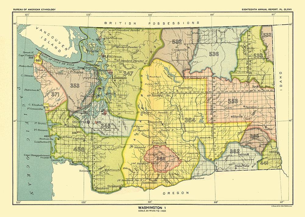 Washington - Olympia - Hoen 1896 art print by Hoen for $57.95 CAD