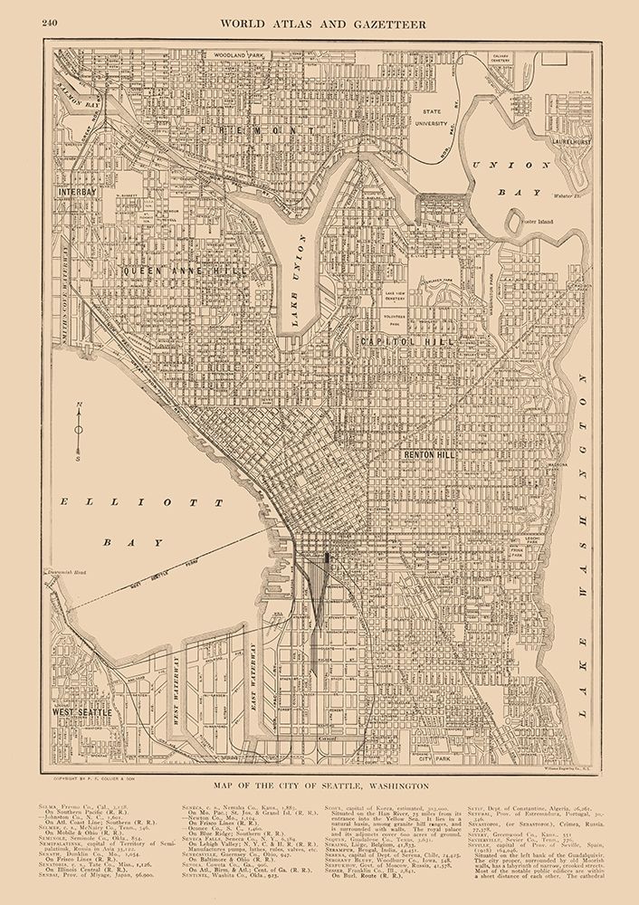 Seattle  Washington  - Reynold 1921 art print by Reynold for $57.95 CAD