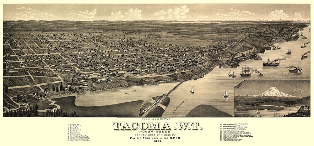 Tacoma Washington - Stoner 1884 art print by Stoner for $57.95 CAD