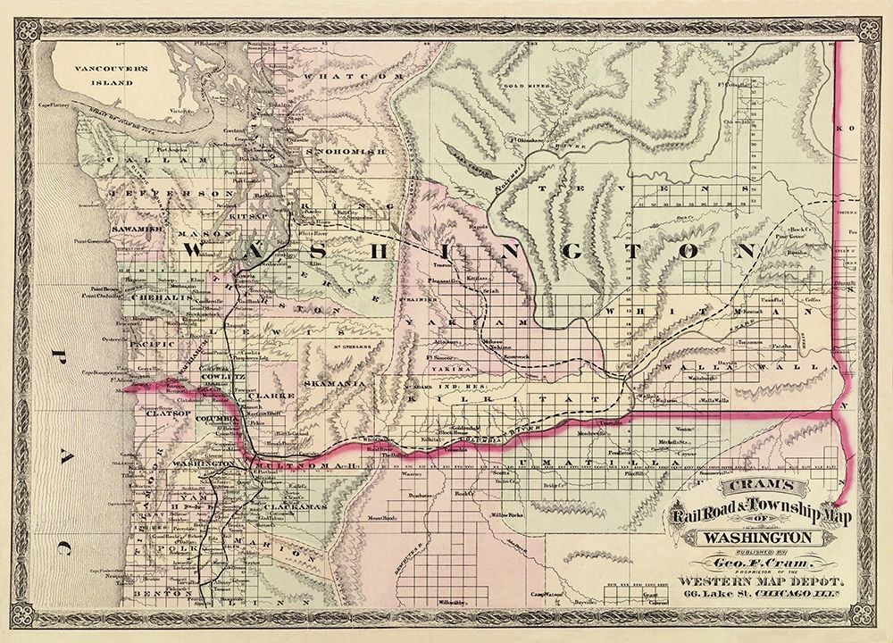 Washington - Cram 1875 art print by Cram for $57.95 CAD