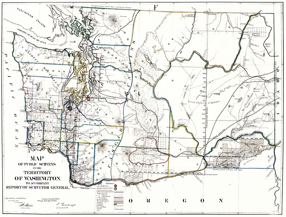 Washington Territory of Public Survey art print by Giddings for $57.95 CAD