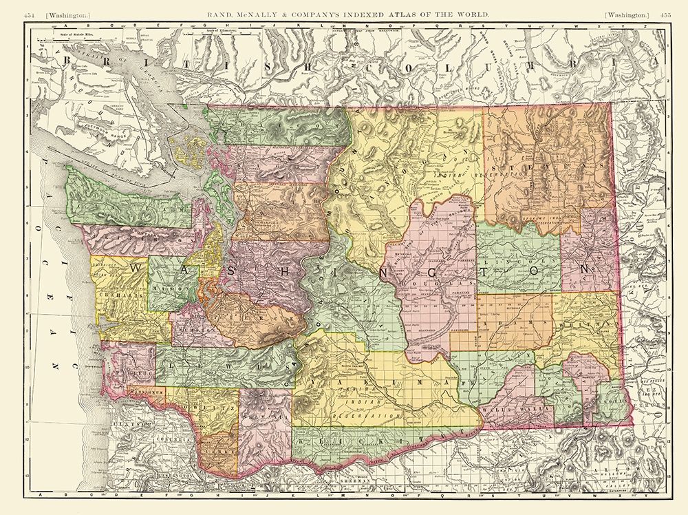 Washington - Rand McNally 1880 art print by Rand McNally for $57.95 CAD