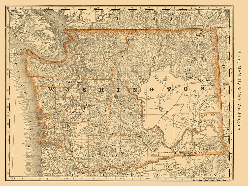 Washington - Rand McNally 1879 art print by Rand McNally for $57.95 CAD