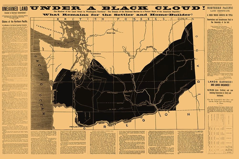 Washington, Problems with Land Grant 1883 art print by Interior Dept for $57.95 CAD