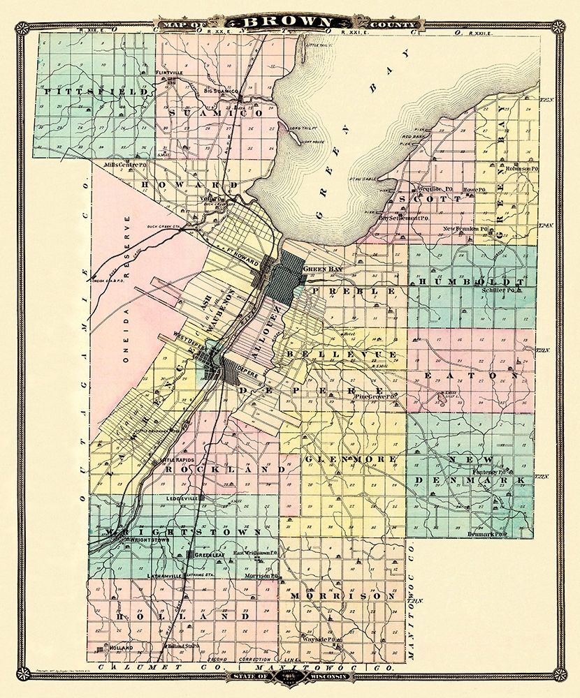 Brown Wisconsin - Snyder 1878 art print by Snyder for $57.95 CAD
