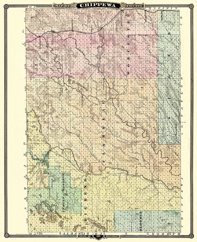 Chippewa  North Wisconsin - Snyder 1878 art print by Snyder for $57.95 CAD