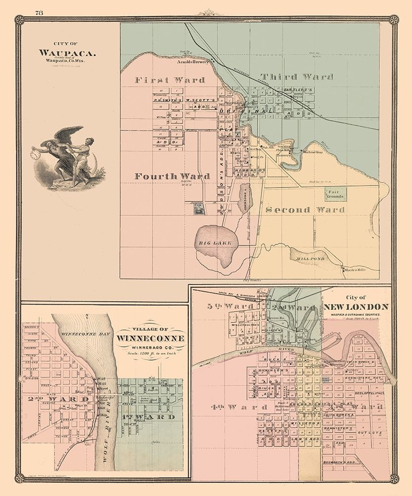 Waupaca, New London, Winneconne Wisconsin art print by Snyder for $57.95 CAD