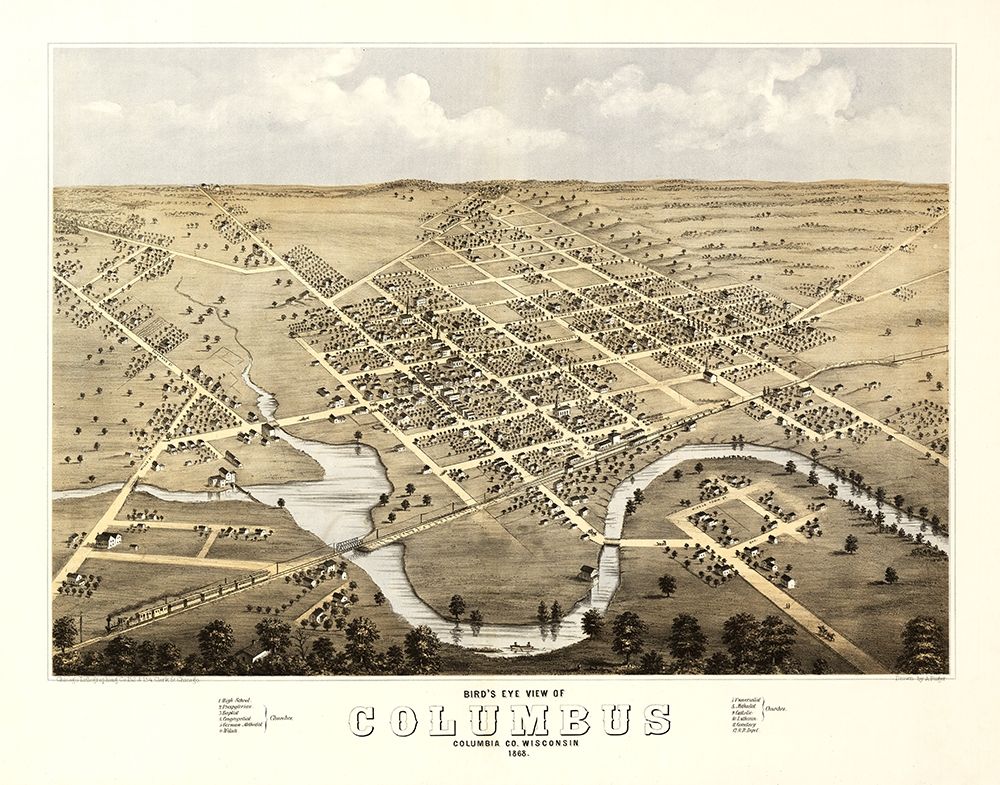 Columbus Wisconsin - Ruger 1868 art print by Ruger for $57.95 CAD