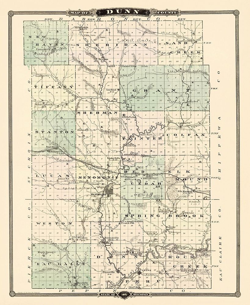 Dunn Wisconsin Landowner - Snyder 1878 art print by Snyder for $57.95 CAD