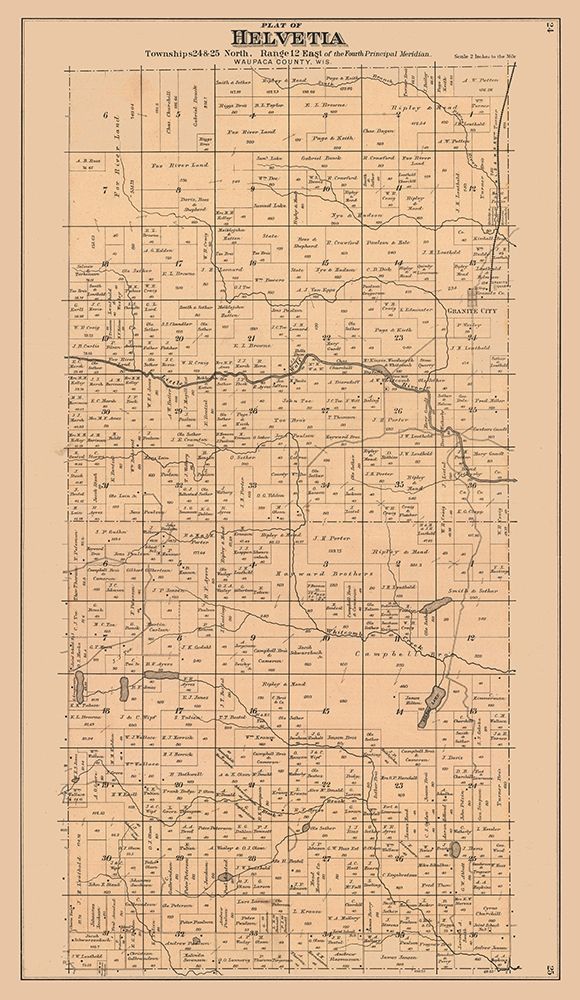 Helvetia  Wisconsin - 1912 art print by Waupaca Abstract & Loan Co. for $57.95 CAD