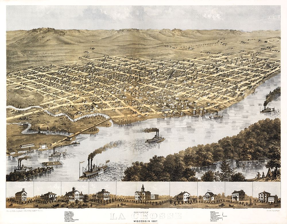 La Crosse Wisconsin - Ruger 1867 art print by Ruger for $57.95 CAD