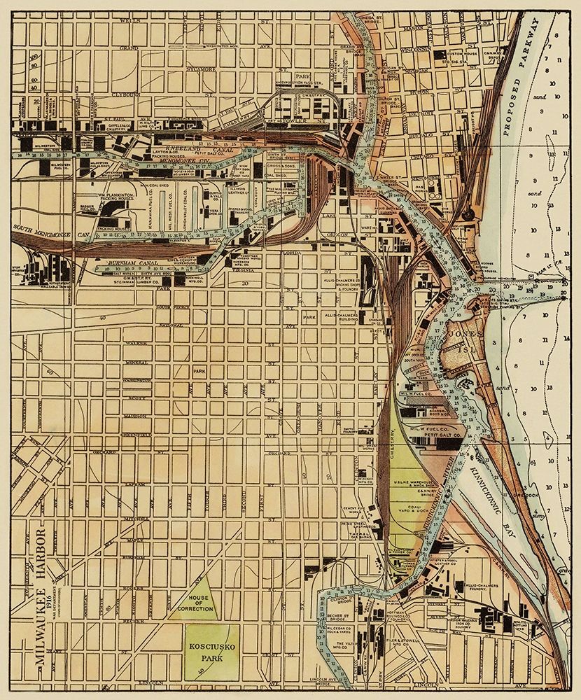 Milwaukee Harbor Wisconsin Landowner art print by War Department for $57.95 CAD
