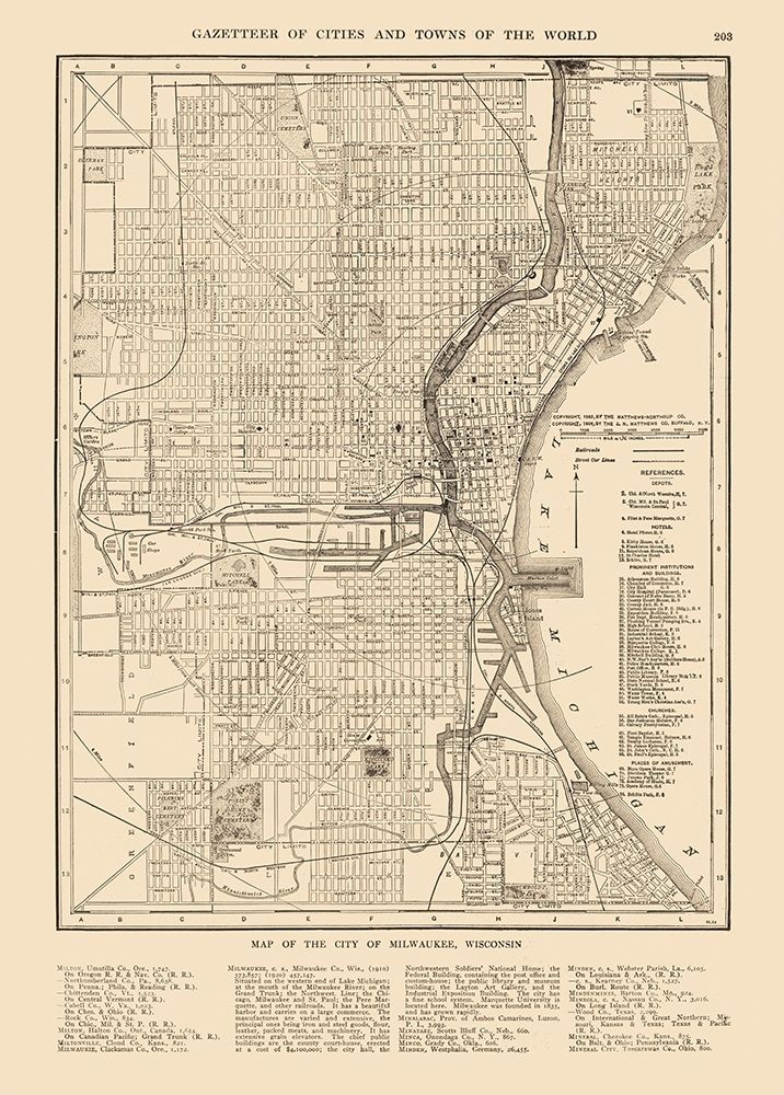 Milwaukee  Wisconsin - Reynold 1921 art print by Reynold for $57.95 CAD