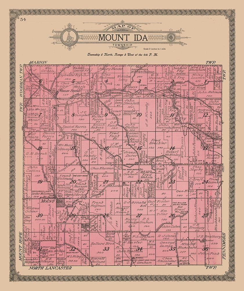 Mount Ida Township  Wisconsin - Ogle 1918 art print by Ogle for $57.95 CAD