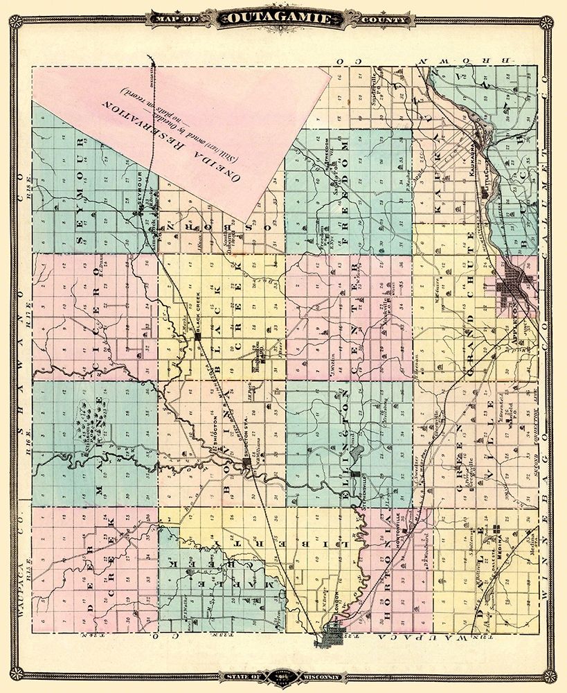 Outagamie Wisconsin Landowner - Snyder 1878 art print by Snyder for $57.95 CAD