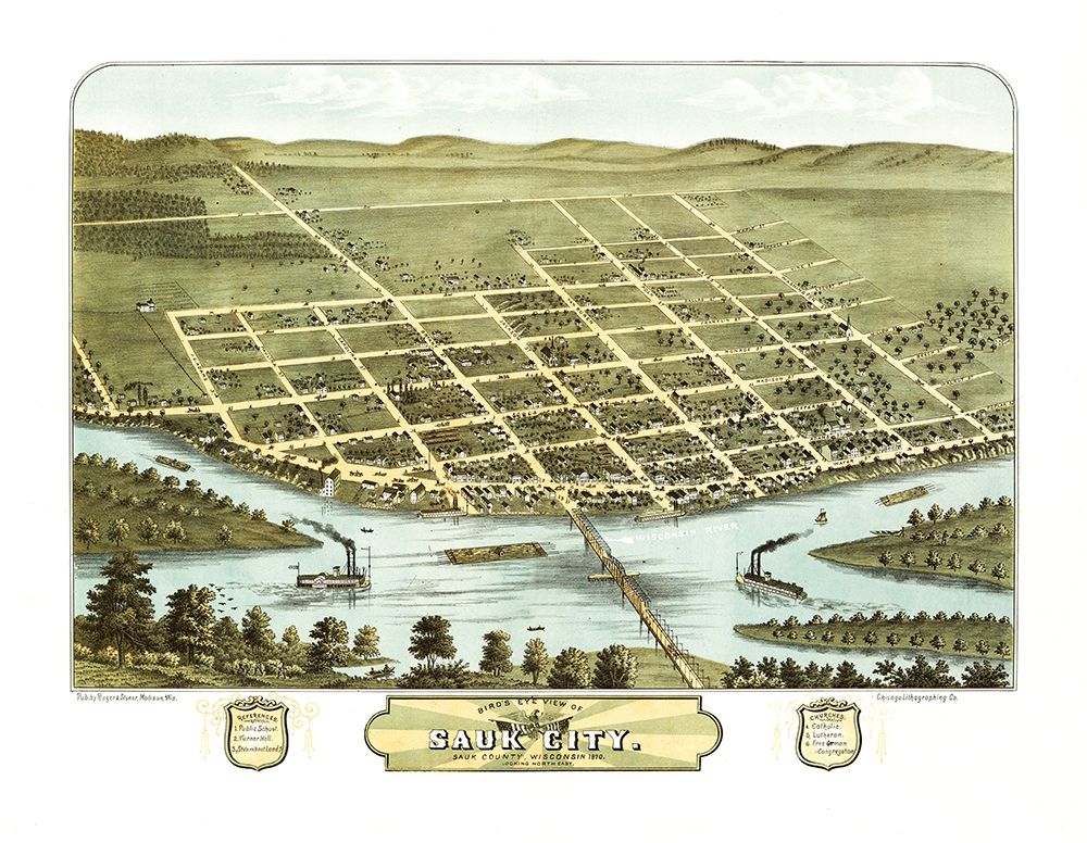 Sauk City Wisconsin - Ruger 1870 art print by Ruger for $57.95 CAD