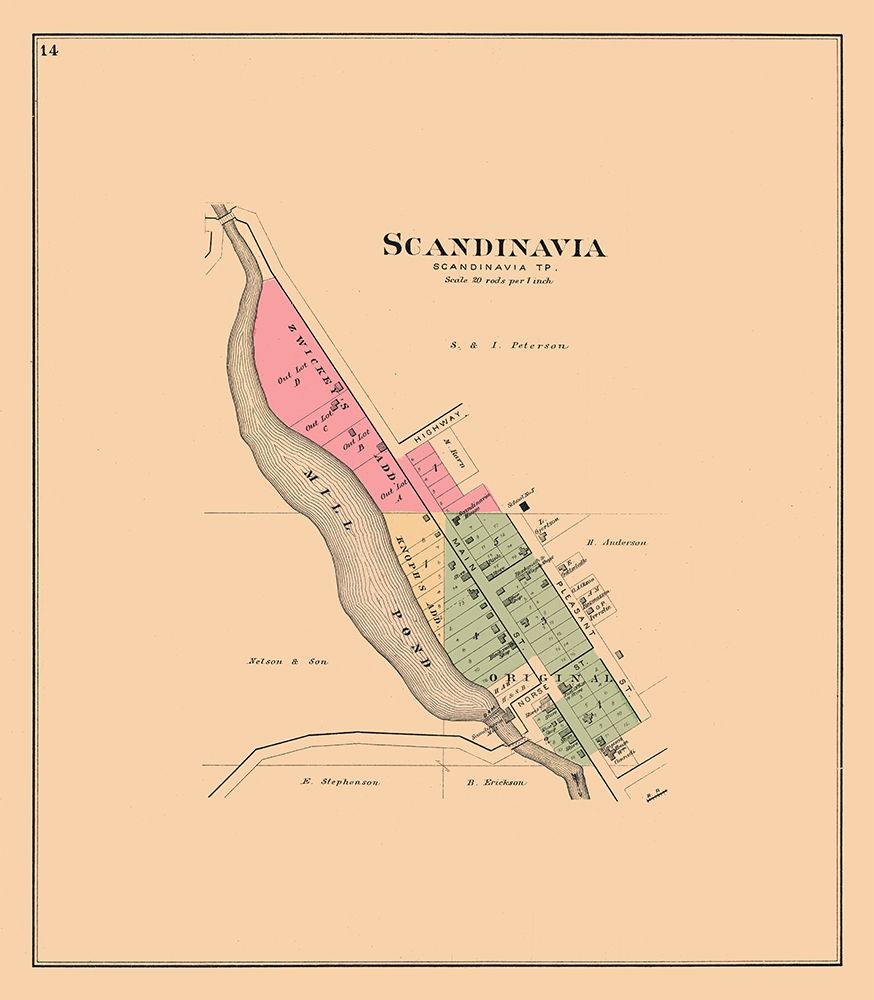 Scandinavia Wisconsin  Foote 1889 art print by Foote for $57.95 CAD