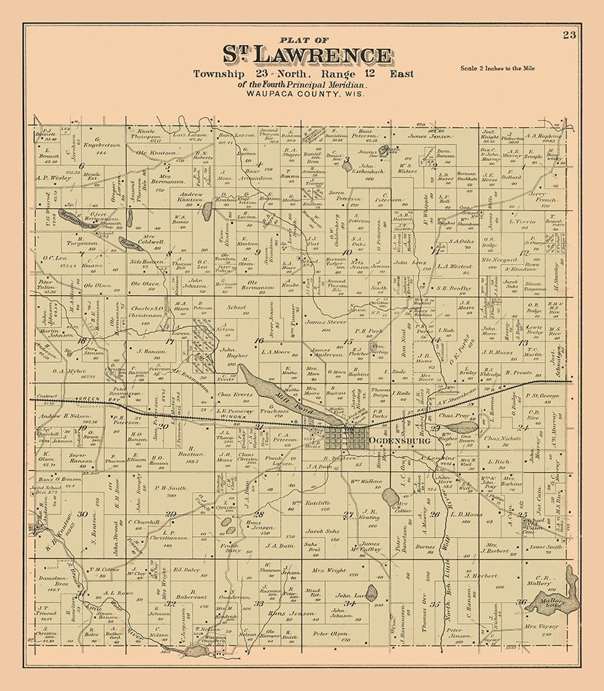 St Lawrence  Wisconsin - 1912 art print by Waupaca Abstract & Loan Co. for $57.95 CAD