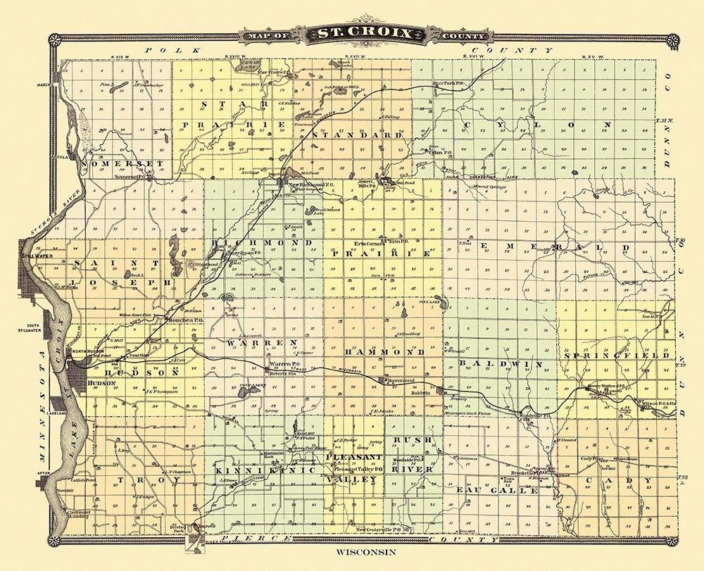 St. Croix Wisconsin Landowner - Snyder 1878 art print by Snyder for $57.95 CAD