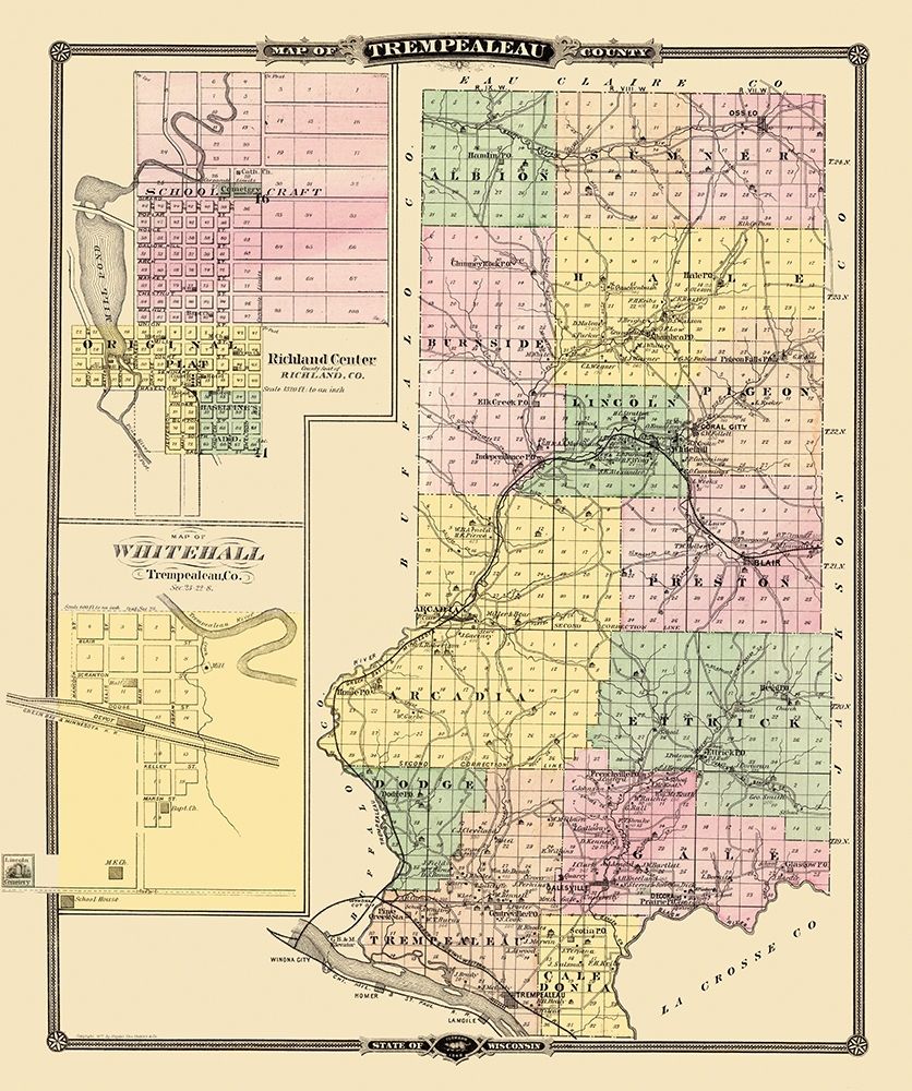 Trempealeau Wisconsin Landowner - Snyder 1878 art print by Snyder for $57.95 CAD
