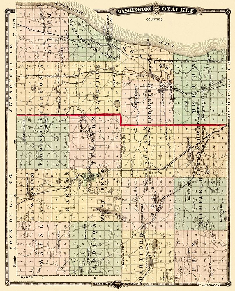 Washington  Ozaukee Wisconsin Landowner art print by Snyder for $57.95 CAD