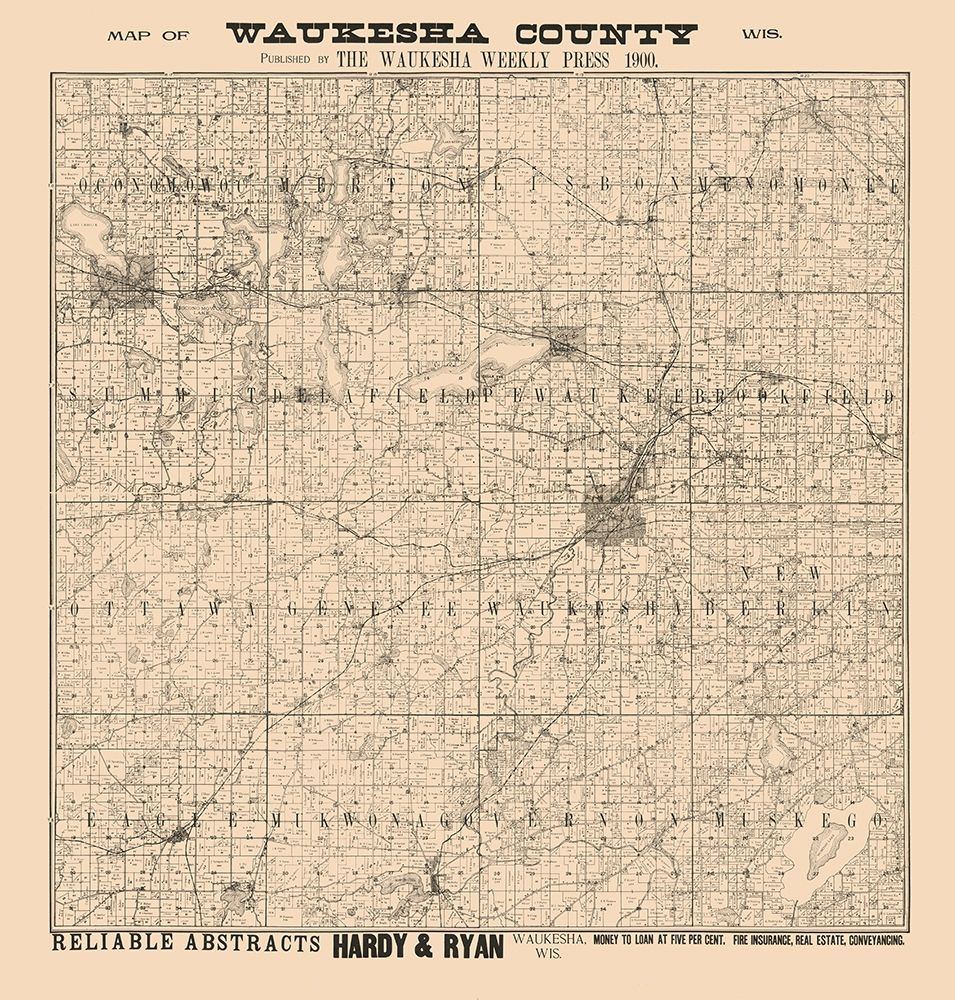 Waukesha County Wisconsin - Hardy 1900 art print by Hardy for $57.95 CAD
