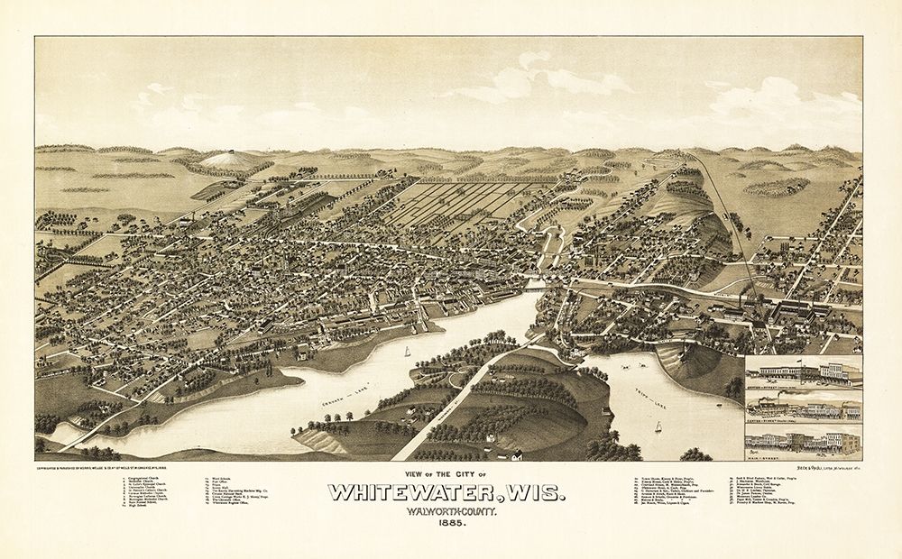 Whitewater Wisconsin - Norris 1855 art print by Norris for $57.95 CAD