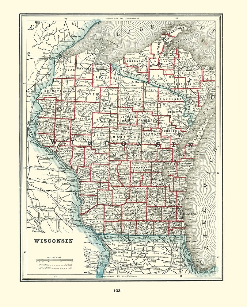 Wisconsin - Rathbun 1893 art print by Rathbun for $57.95 CAD