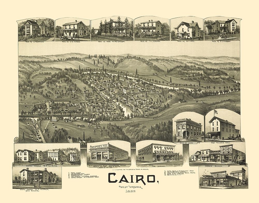 Cairo West Virginia - Fowler 1899 art print by Fowler for $57.95 CAD