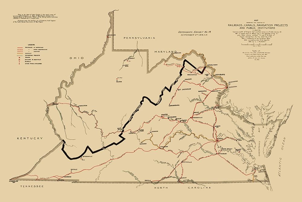 Defendant Exhibit 14 -West Virginia Vs Virginia art print by Anderson for $57.95 CAD