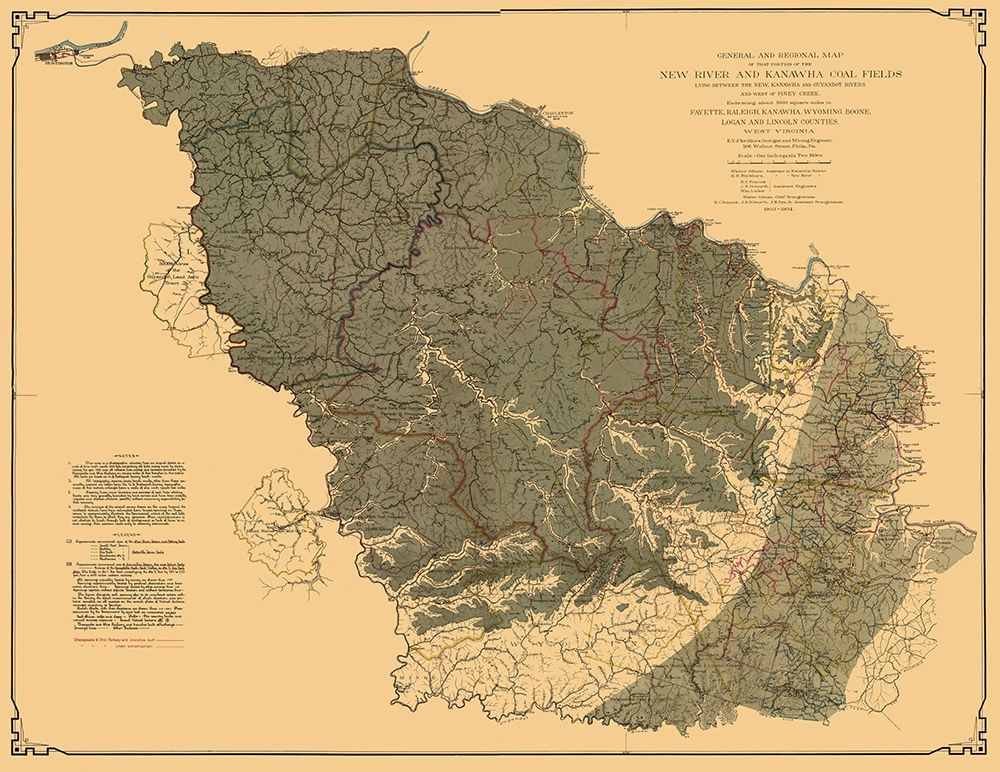 New River Kanawha Coal Fields West Virginia art print by Peacock for $57.95 CAD