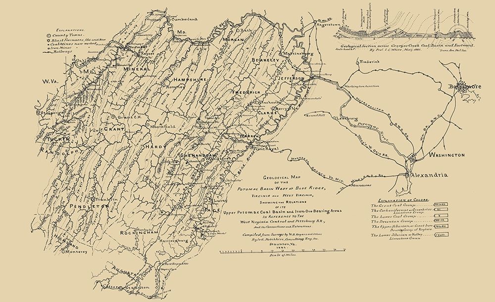 Potomac Basin West of Blue Ridge Virginia art print by Hotchkiss for $57.95 CAD