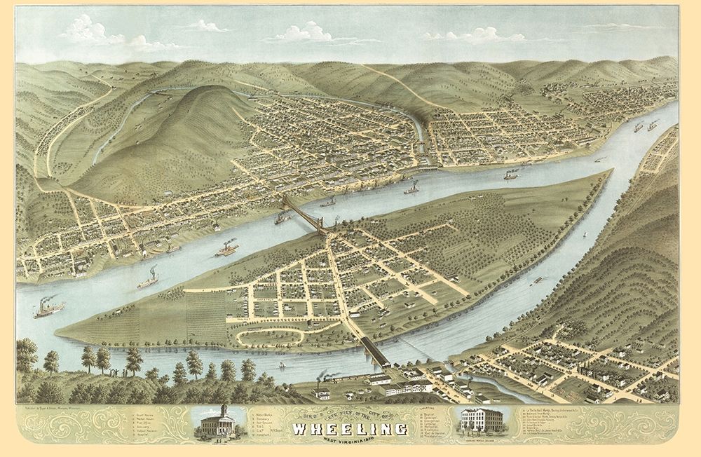 Wheeling West Virginia - Ruger 1870 art print by Ruger for $57.95 CAD