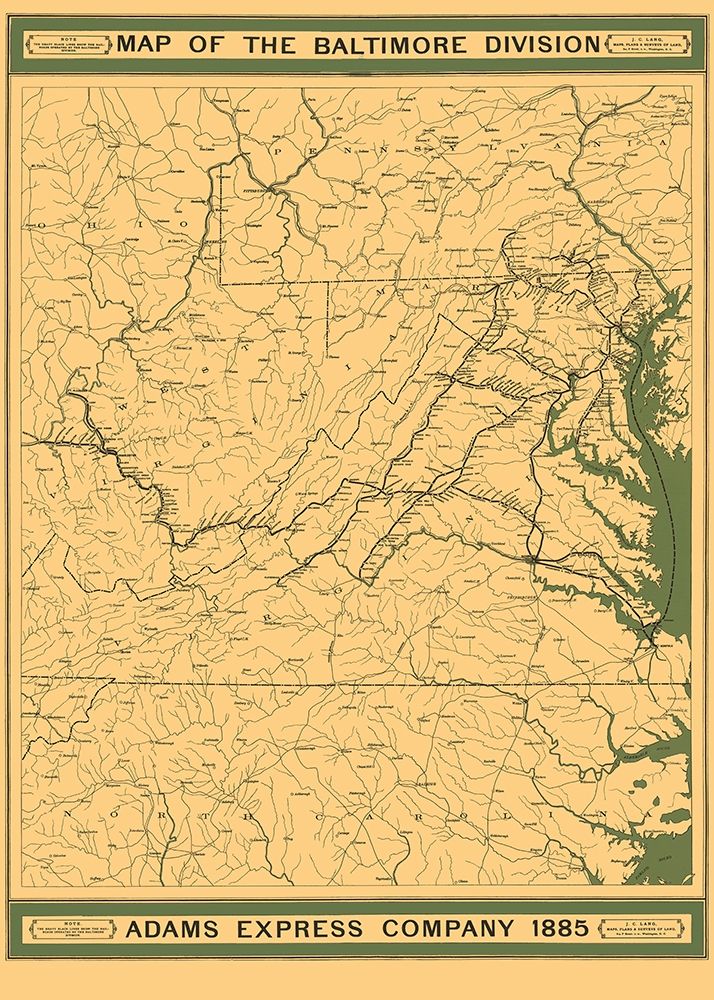 Adams Express Co, Baltimore Division - Lang 1885 art print by Lang for $57.95 CAD