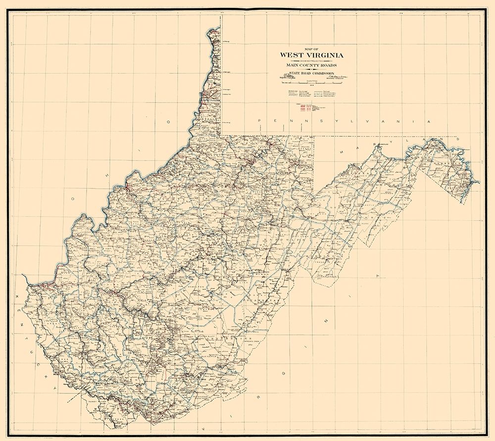 West Virginia -1919 art print by Unknown for $57.95 CAD