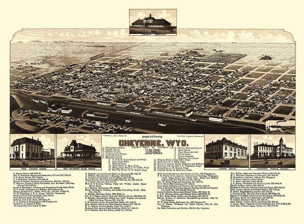 Cheyenne Wyoming - Stoner 1882 art print by Stoner for $57.95 CAD