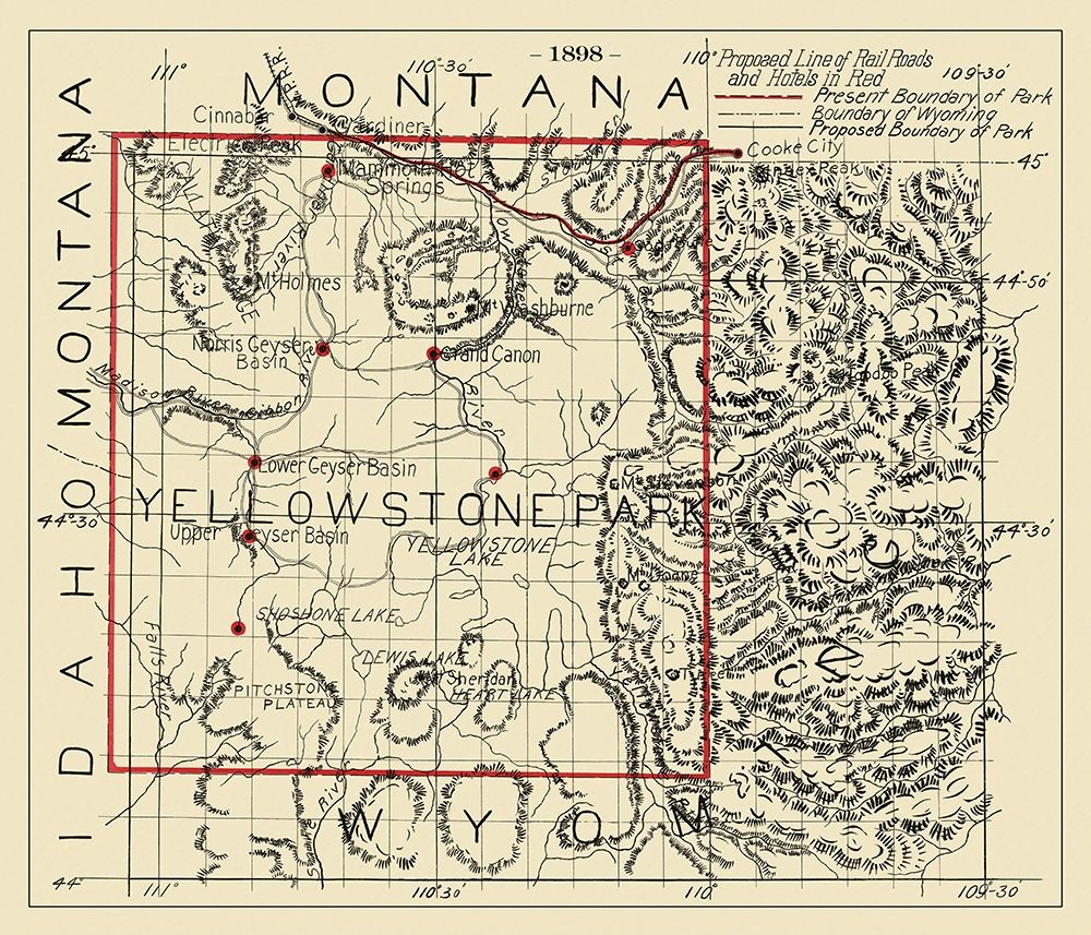 Yellowstone Proposed Hotel, Railroads - 1898 art print by Unknown for $57.95 CAD