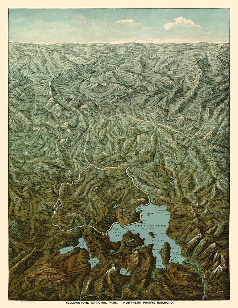 Yellowstone Park Northern Pacific Railroad Wyoming art print by Fee for $57.95 CAD